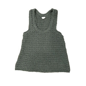 Aerie Shirt Womens Size Small Sage Green Summer Crochet Knit Tank Top Coastal